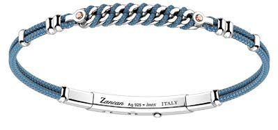 Brazalete Plata Trenza Azul