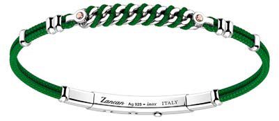 Brazalete Plata Trenza Verde