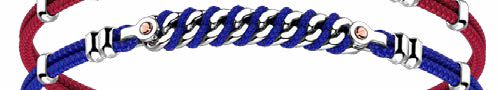 Brazalete Plata Trenza Azul