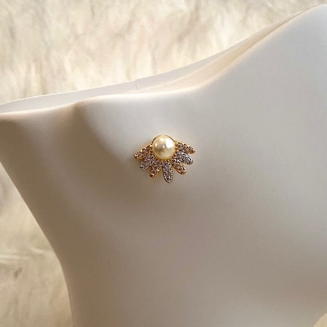Aretes con Perla-Baño de Oro 18K