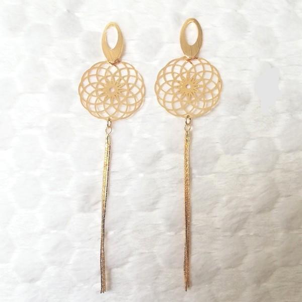 Aretes Mandala - Baño de Oro 18K