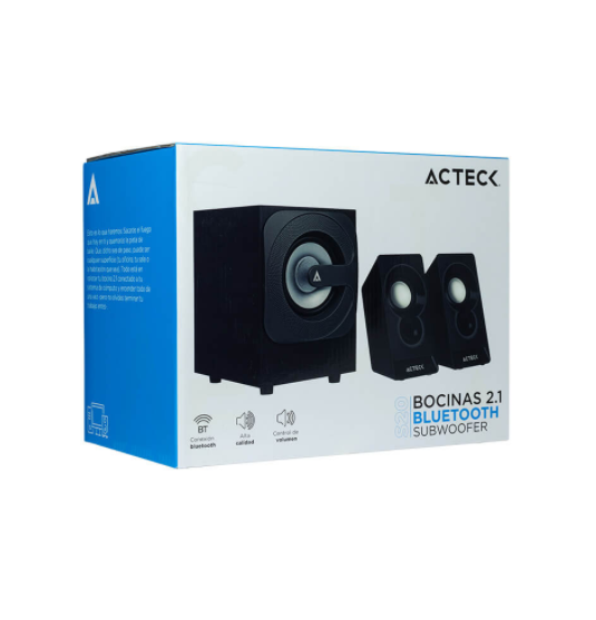 BOCINAS PC 2.1 CANALES BLUETOOTH MICROSD NEGRO