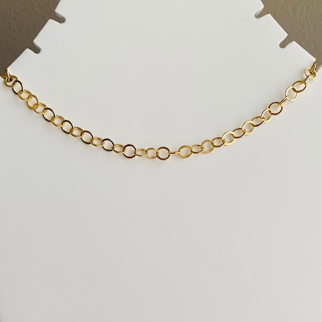 Cadena Choker Elo Redondo- Baño de oro 18K-Dorada
