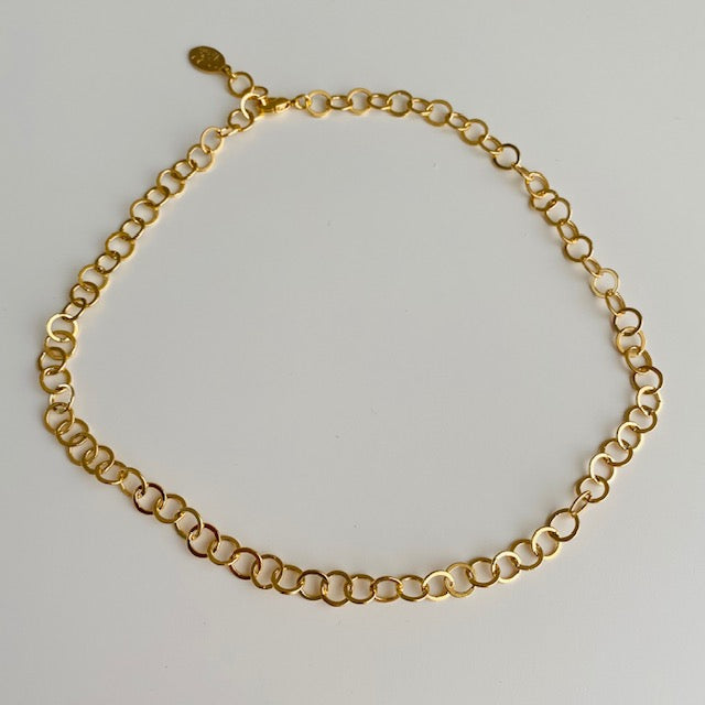 Cadena Choker Elo Redondo- Baño de oro 18K-Dorada
