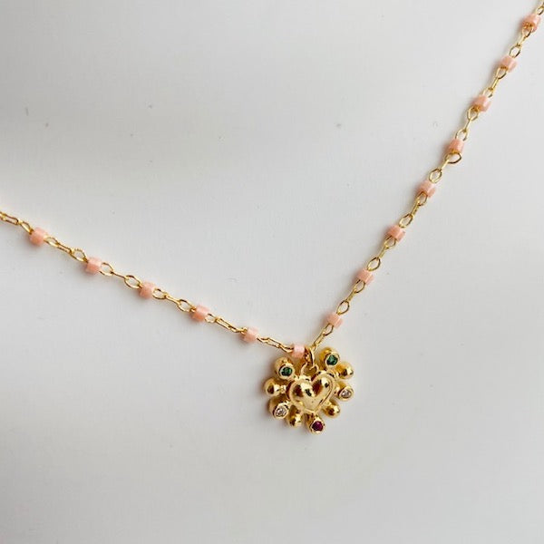 Collar Cute Heart-Baño de Oro 18K