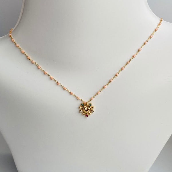 Collar Cute Heart-Baño de Oro 18K