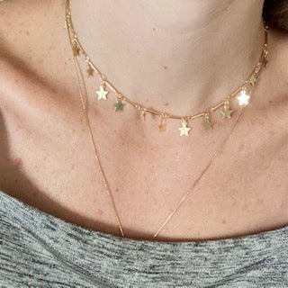 Gargantilla Con Estrellas Baño de Oro 18K