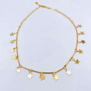 Gargantilla Con Estrellas Baño de Oro 18K