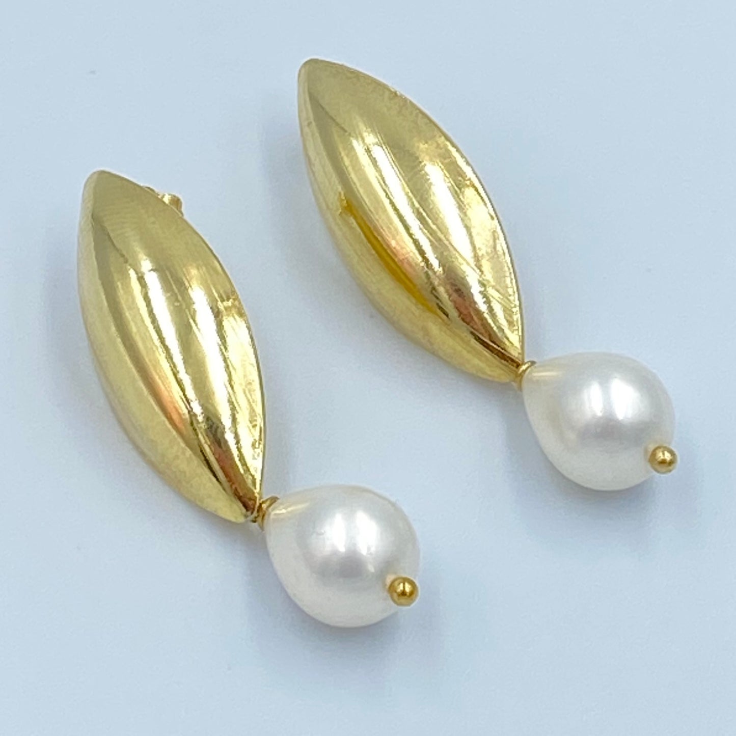 Aretes Perla Princesa- Baño de Oro 18K