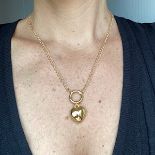 Collar Con Corazón -Baño de Oro 18K