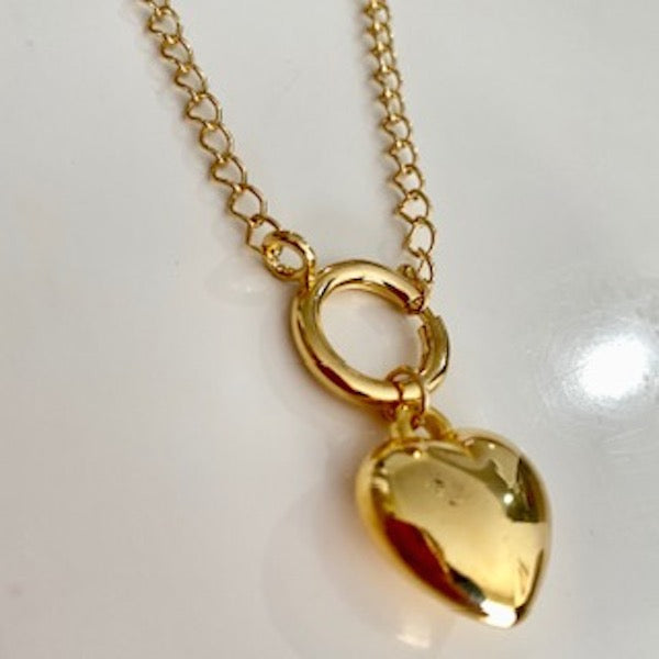 Collar Con Corazón -Baño de Oro 18K