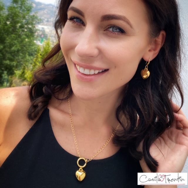 Collar Con Corazón -Baño de Oro 18K