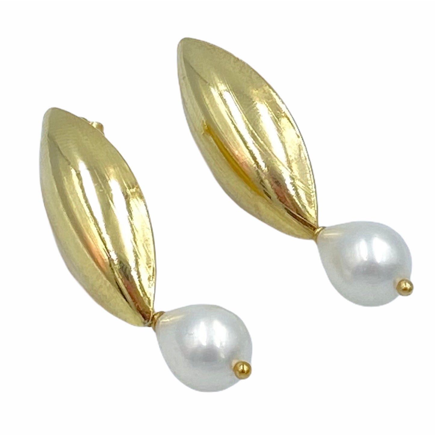 Aretes Perla Princesa- Baño de Oro 18K