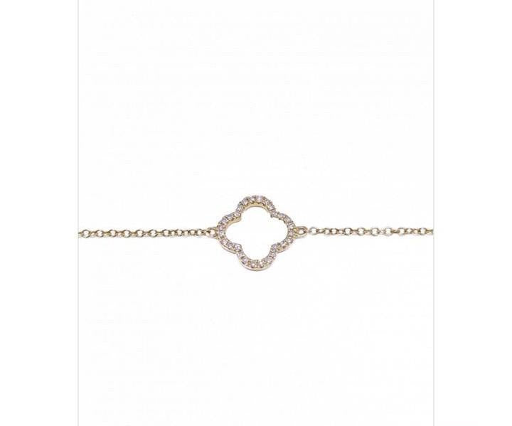 BRAZALETE 14K OA .08CT TREBOL
