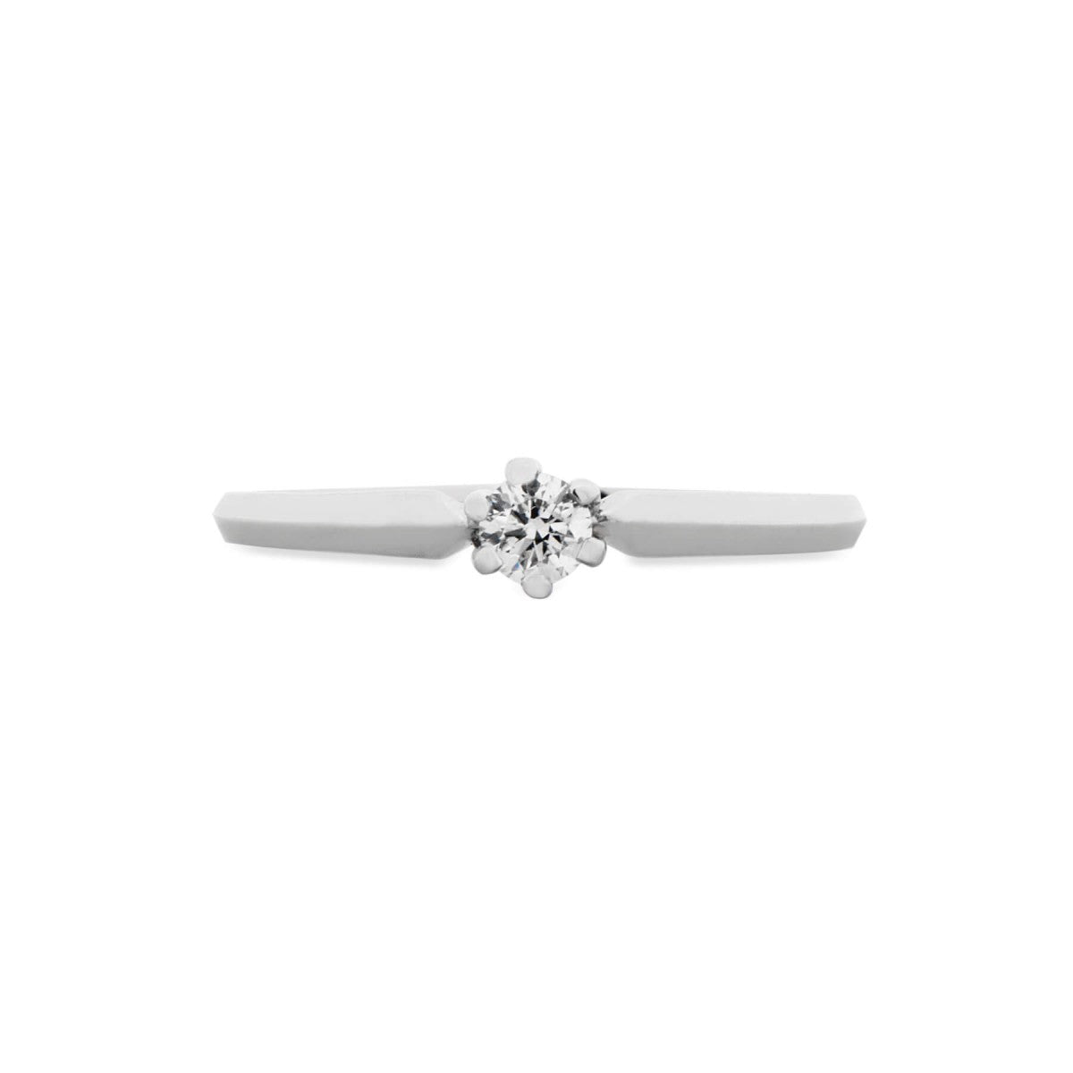 Anillo Solitario 14 K Oro Blanco .10CT HSI2