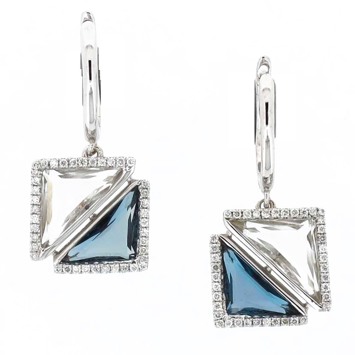 Aretes 18 K Oro Blanco .24CT
