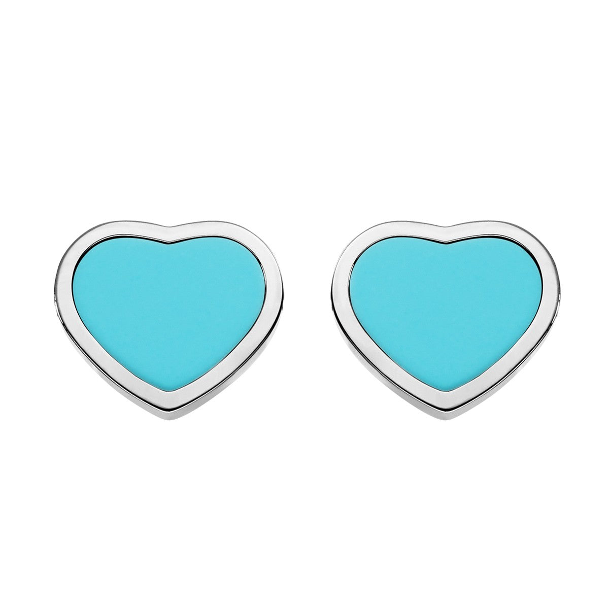 Aretes 18 K Oro Blanco Happy Heart