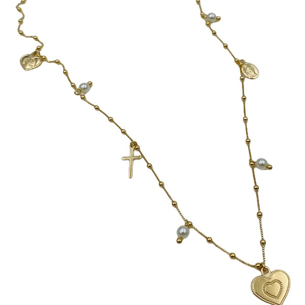 Collar Amor y Fe Baño de Oro 18K