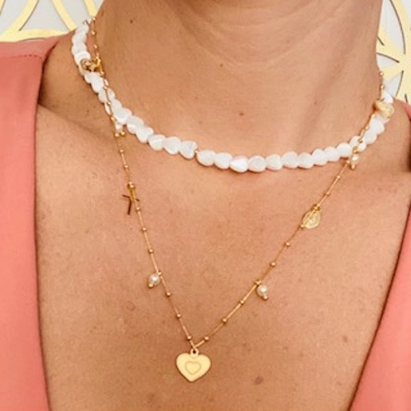 Collar Amor y Fe Baño de Oro 18K