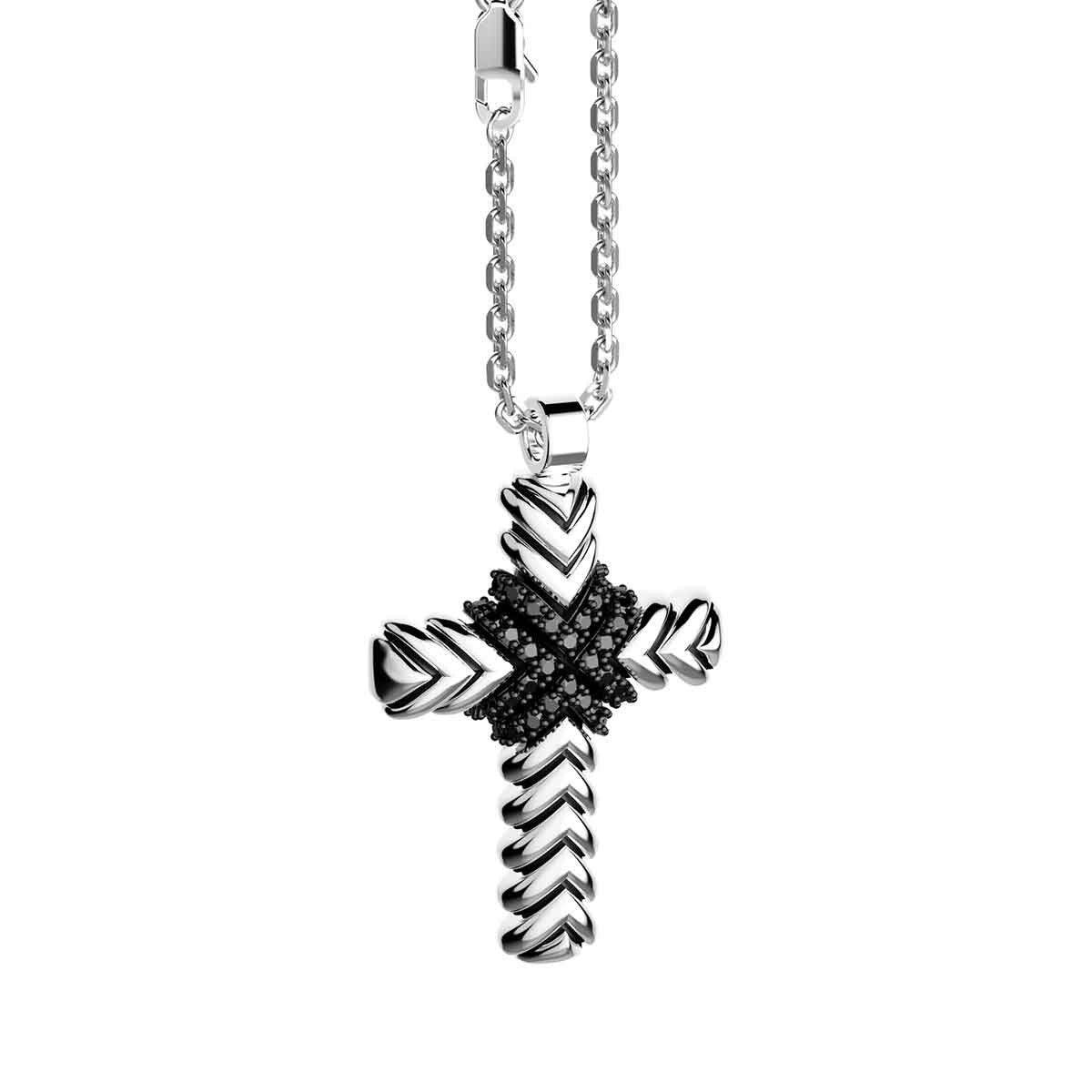 Cruz con Cadena Plata