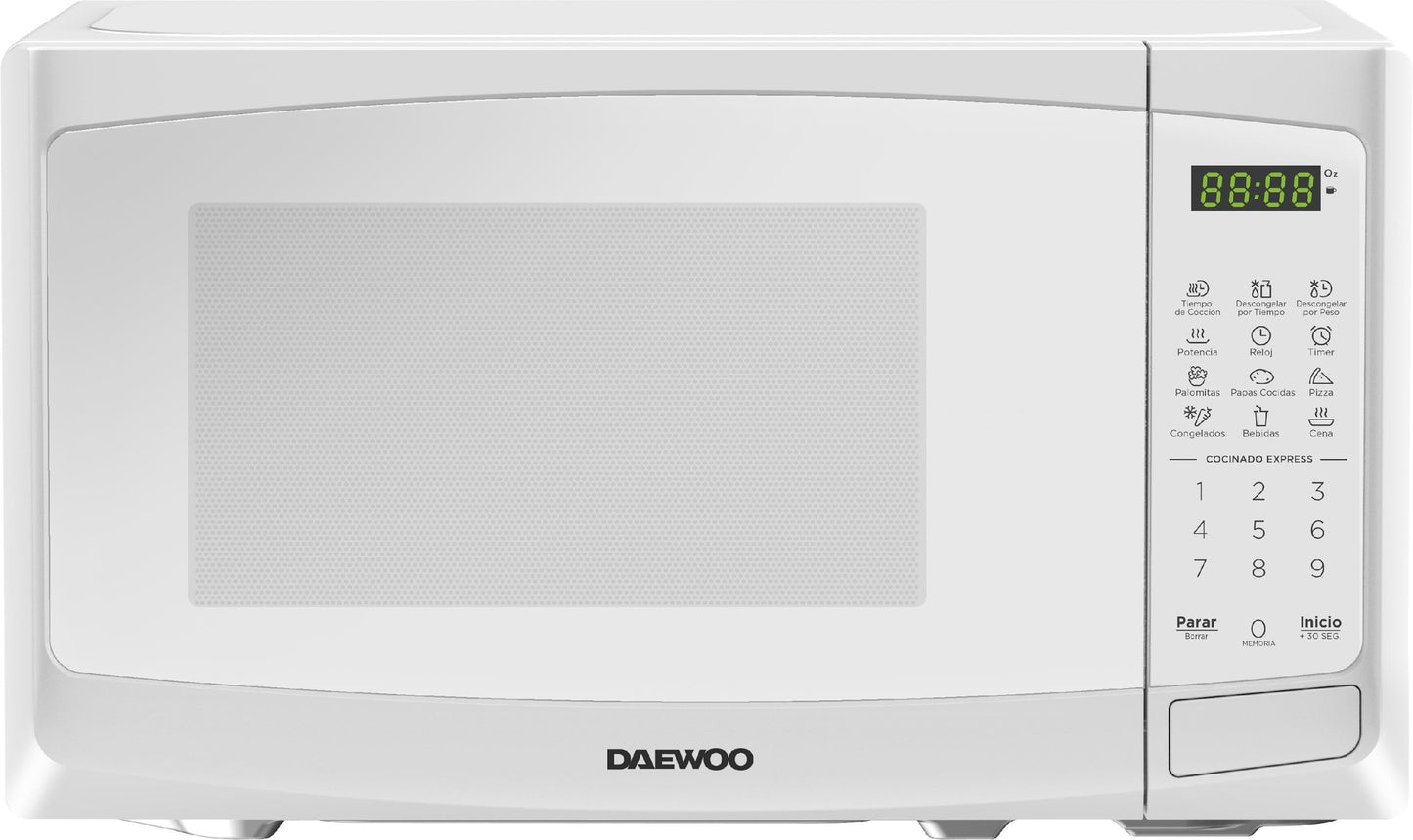 HORNO MICROONDAS DAEWOO MODELO DMDP11S2BW 30L / 1.1 PIES CÚBICOS BLANCO