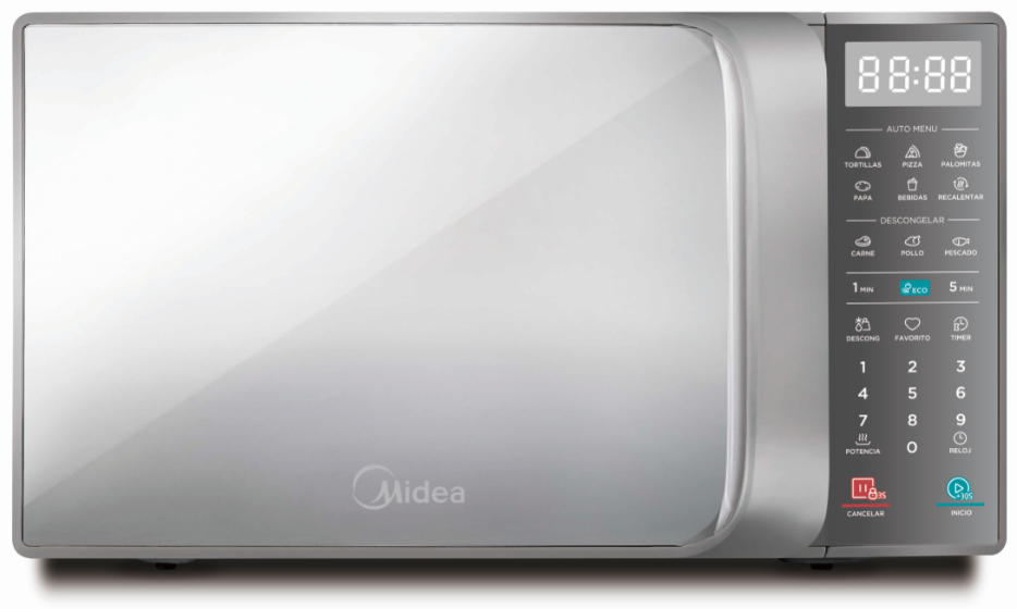 HORNO MICROONDAS MIDEA MODELO MMDV11S2DG 31L / 1.1 PIES CÚBICOS PLATA