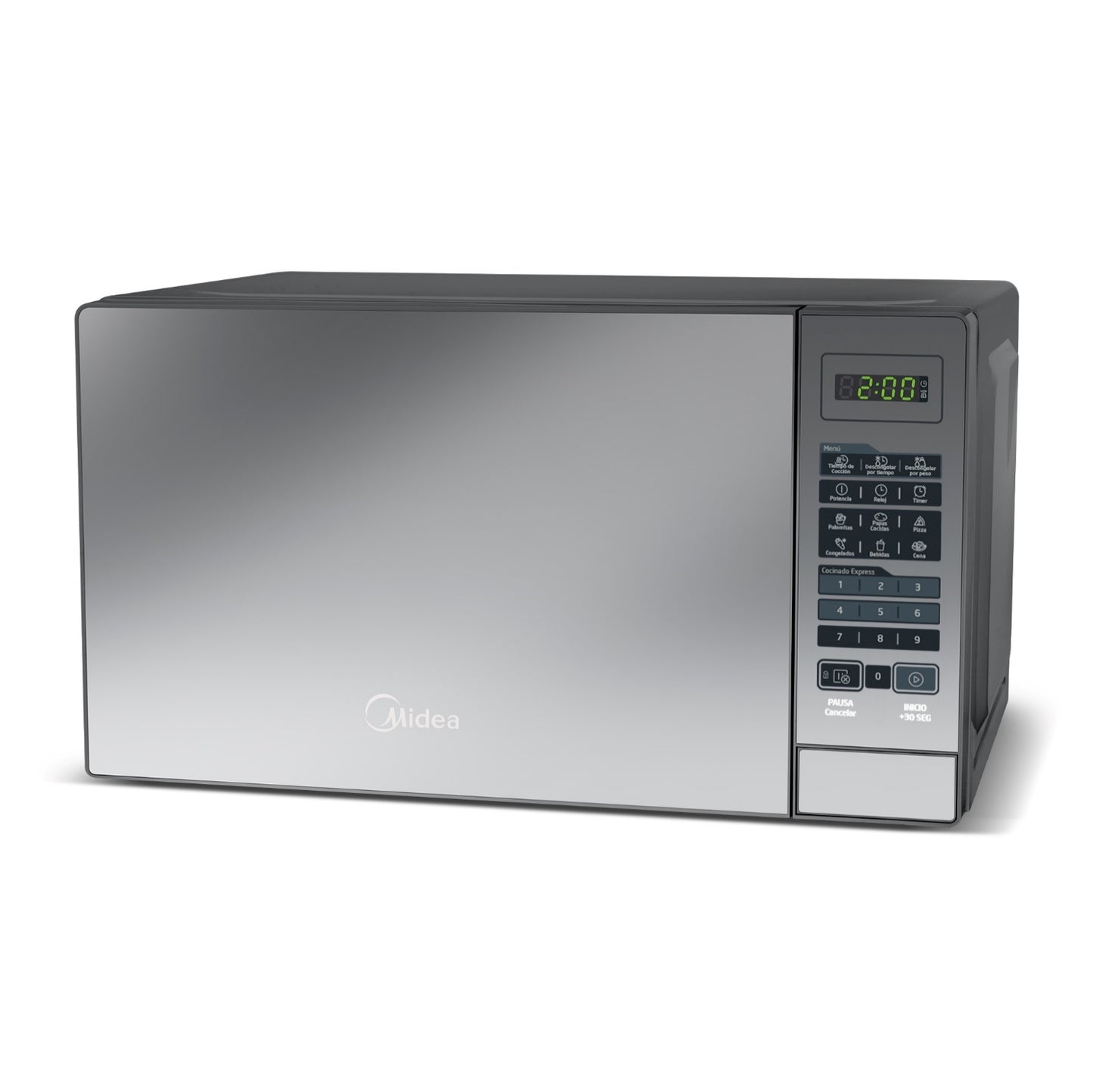 HORNO MICROONDAS MIDEA MODELO MMDR07S2MG 20L / 0.7 PIES GRIS CON PUERTA ESPEJADA