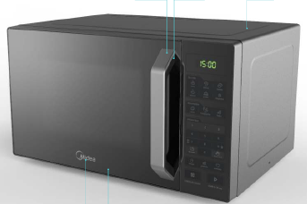 HORNO MICROONDAS MIDEA MODELO MMDX11S2MG 30L / 1.1 PIES CÚBICOS GRIS CON PUERTA ESPEJADA