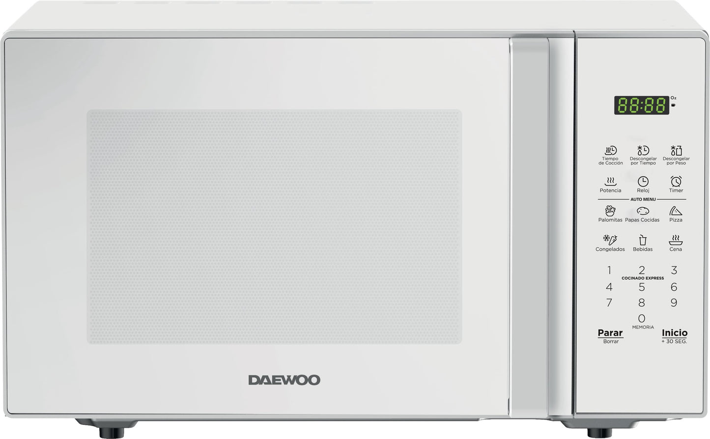 HORNO MICROONDAS DAEWOO MODELO DMDP07S2CW 20L / 0.7 PIES CÚBICOS BLANCO