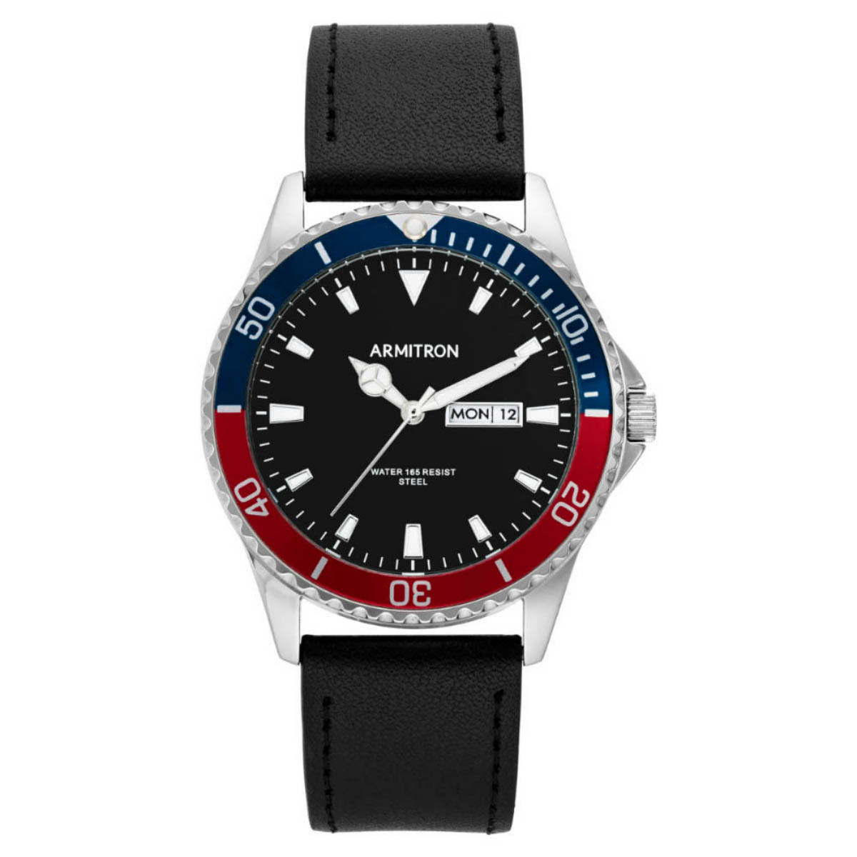 Reloj Armitron Dress Negro 205483BKSVWM De Piel Hombre