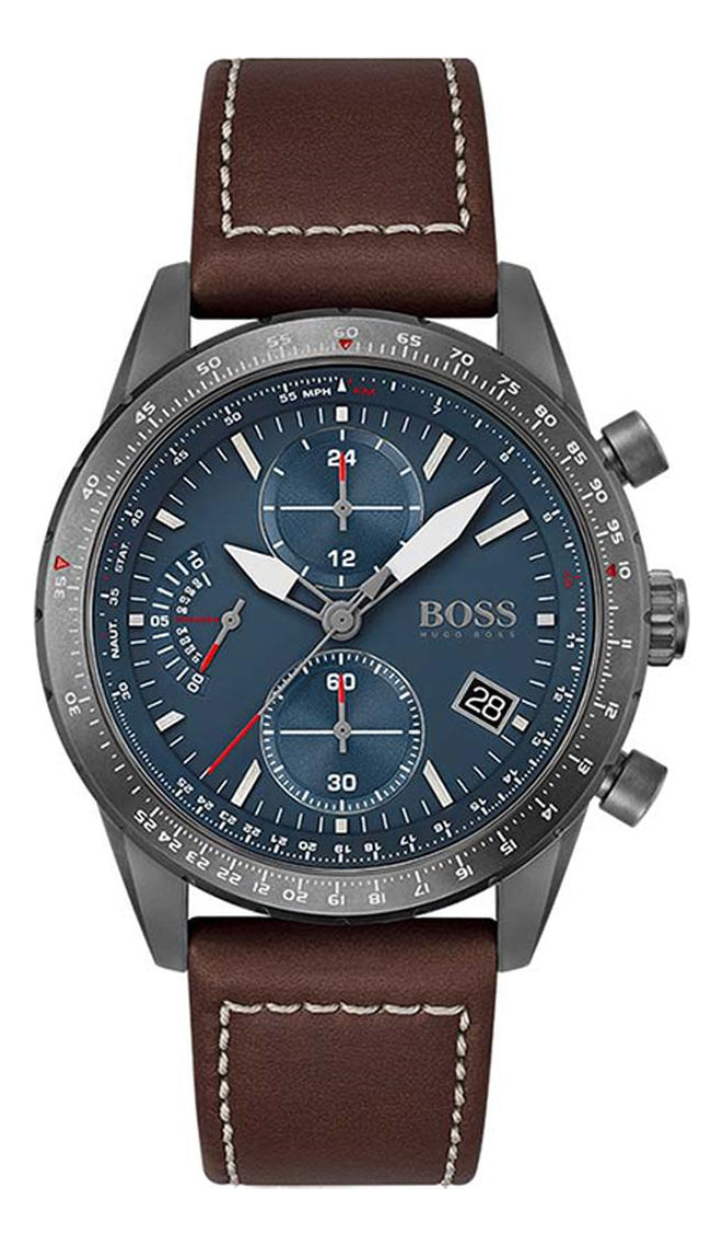 Reloj Hugo Boss Hombre Cuero 1513852 Pilot Edit Chrono