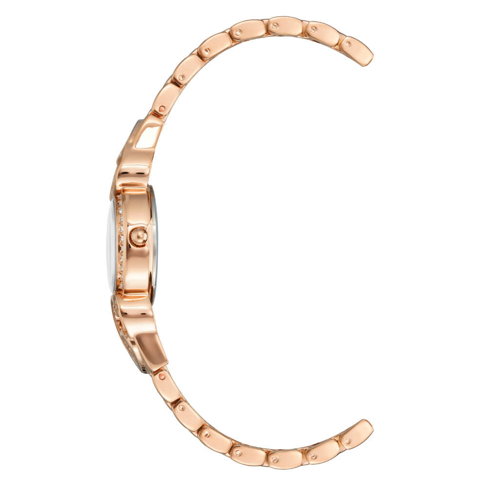 Set Reloj Pulsera Aretes Armitron Rose Gold De Silicón Mujer