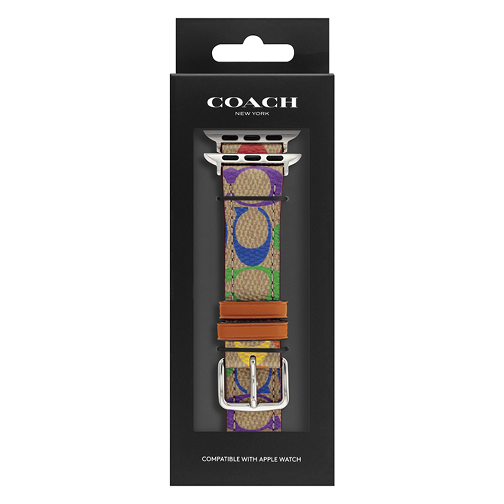 Correa Coach Canvas Leather Compatible Apple Watch Mujer