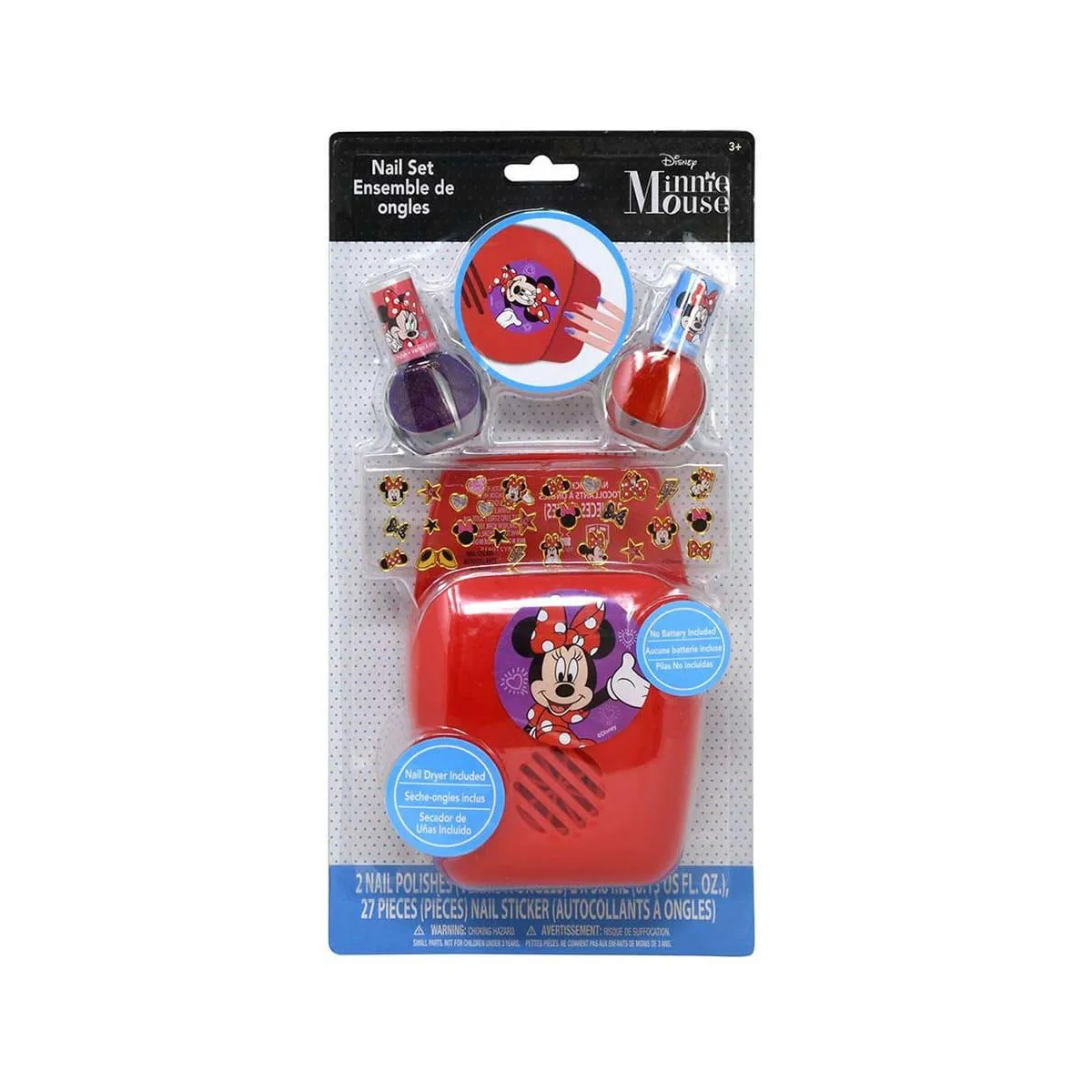 Set Juego Esmalte Y Secador De Uñas Minnie Mouse Townley