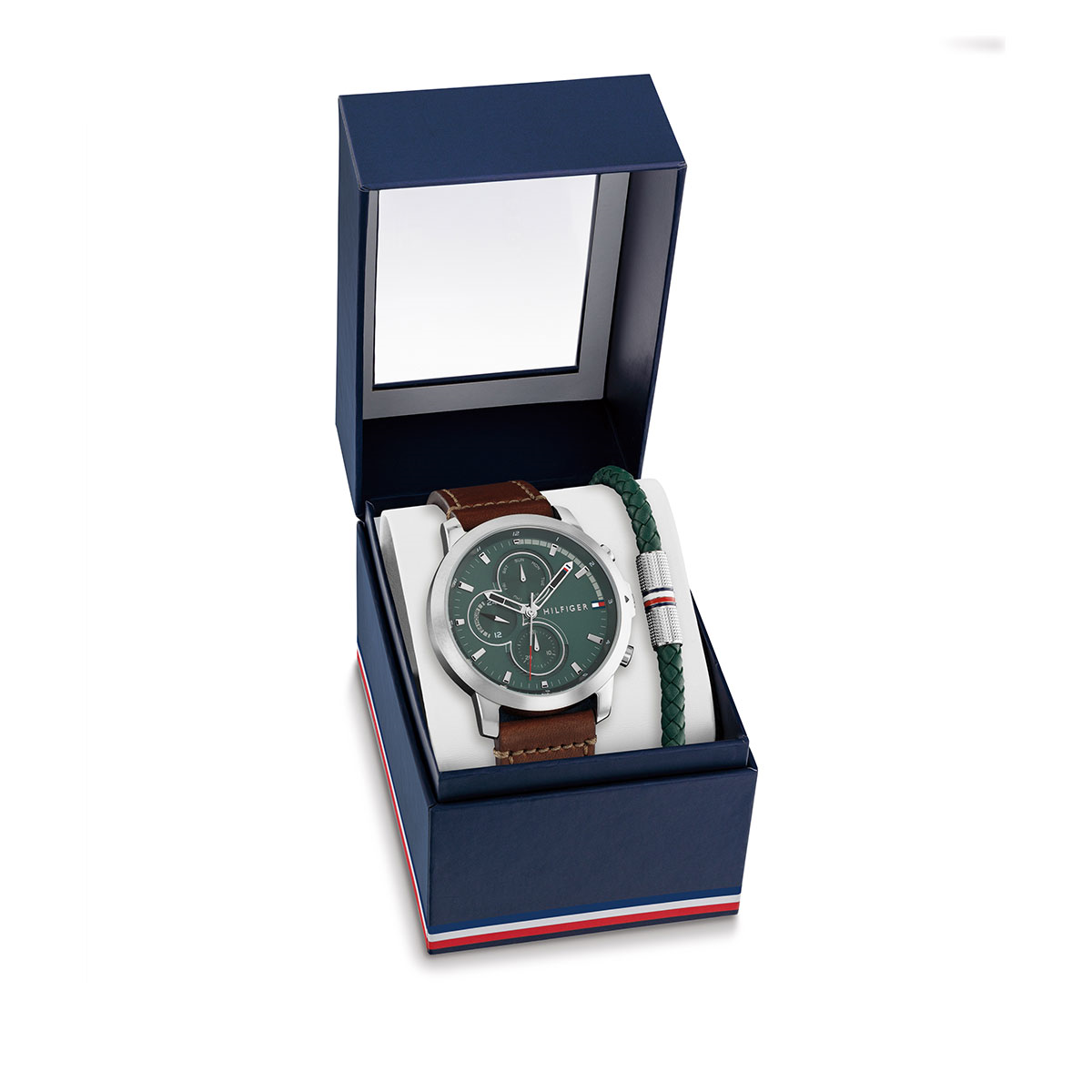 Set Reloj Pulsera Tommy Hilfiger Hombre Cuero 2770154 Gift