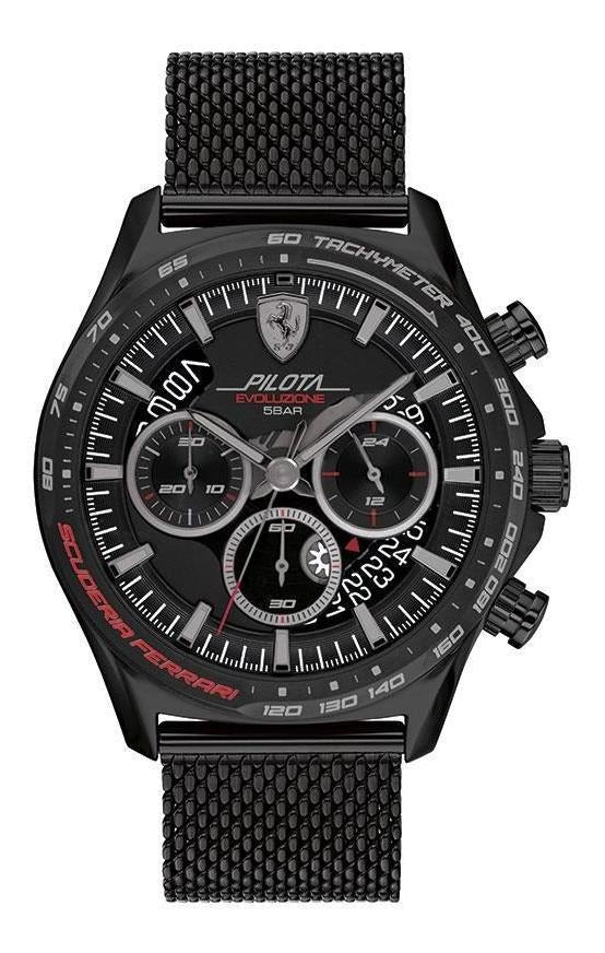 Reloj Ferrari Pilota Evo Negro 0830827 Para Hombre