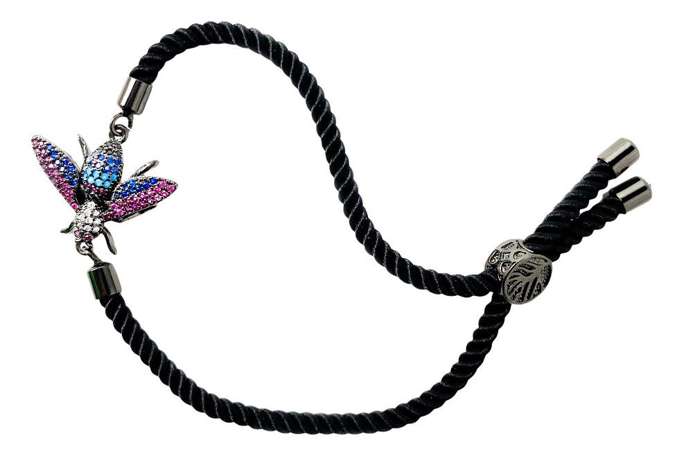 Pulsera Ilan Fly Art Enchapado en Plata Negro 43010 Mujer