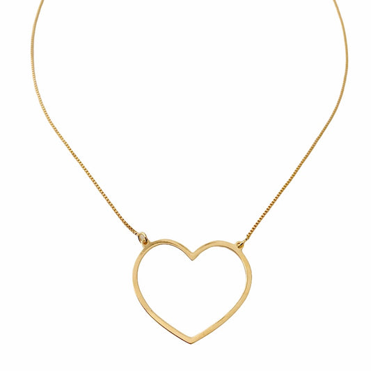 Collar Corazón Abierto-Baño de Oro 18K