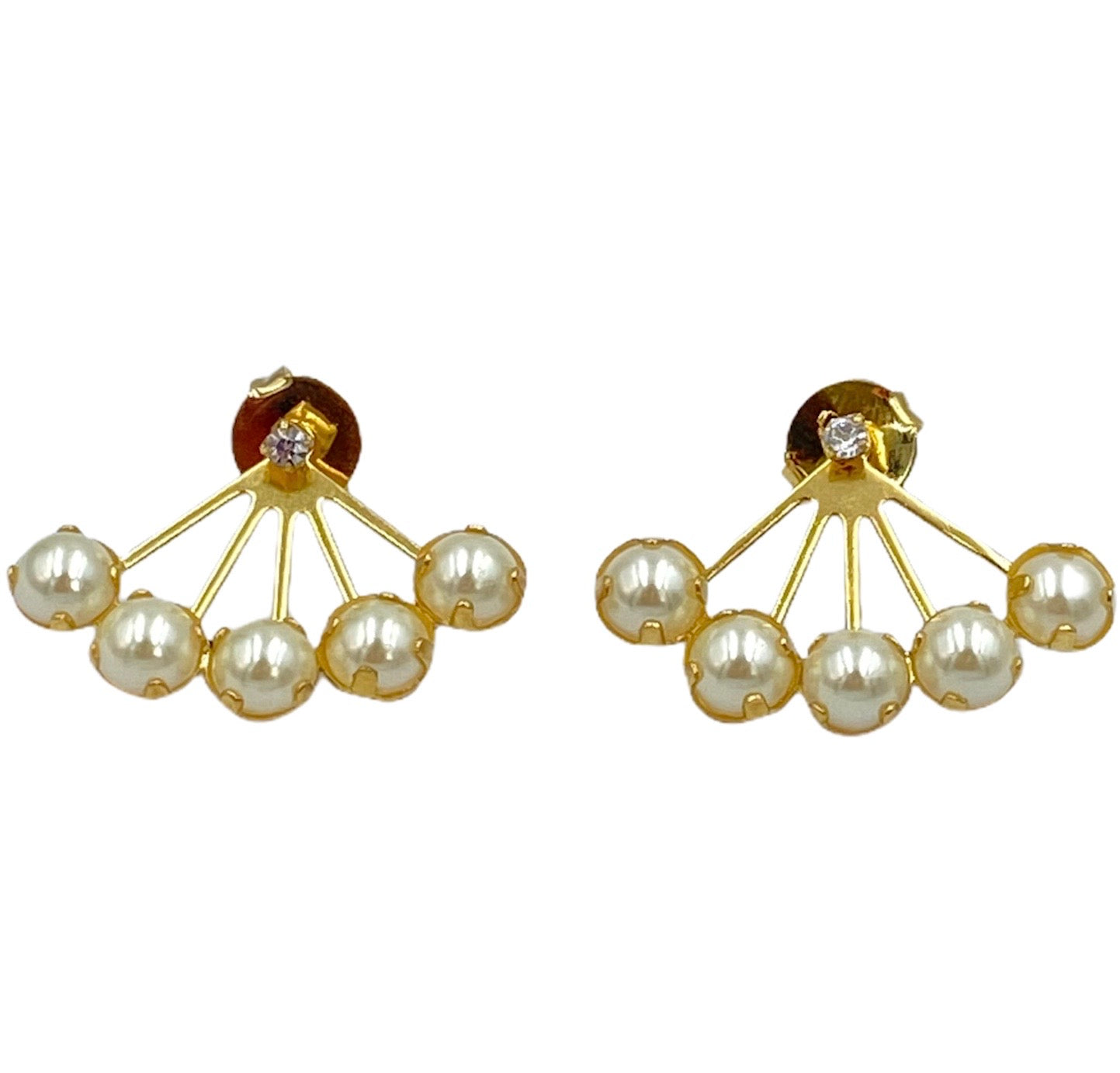 Aretes Charlote con perlas- Baño de oro 18K