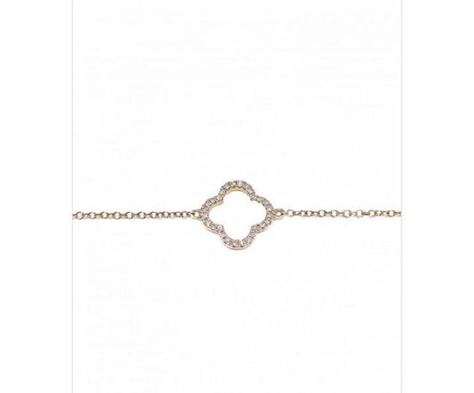 BRAZALETE 14K OA .08CT TREBOL