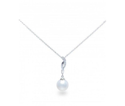 DIJE CON CADENA 14K OB 0.3CT PERLA